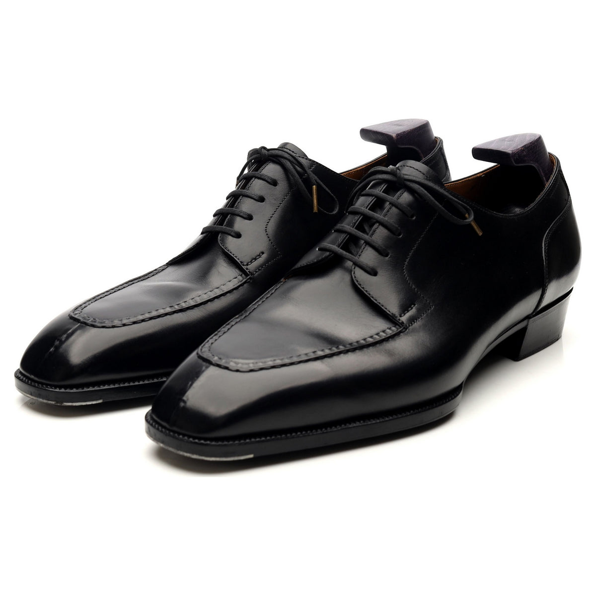 &#39;8008&#39; Black Leather Split Toe Derby UK 9
