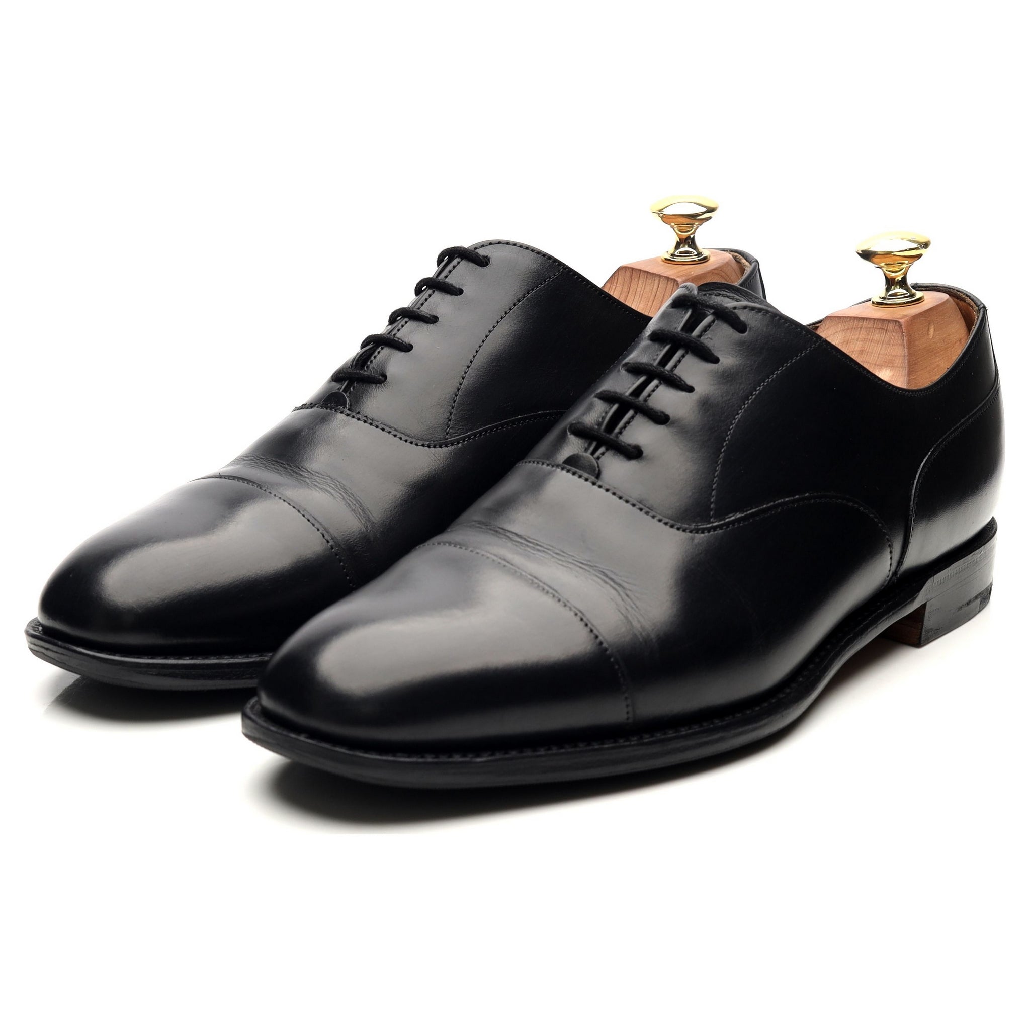 'Harrington' Black Leather Oxford UK 8 F - Abbot's Shoes