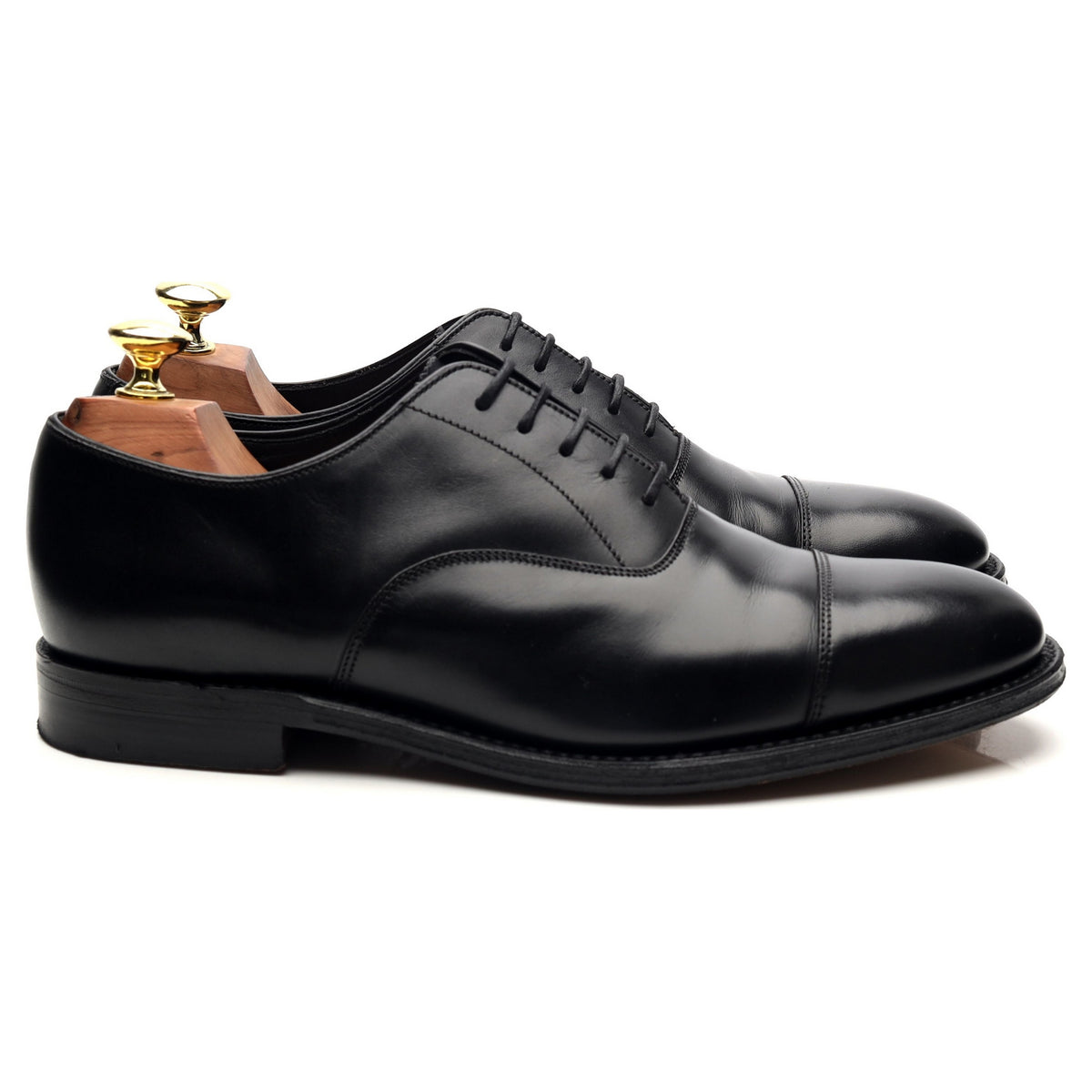 &#39;Knightsbridge&#39; Black Leather Oxford UK 7.5 F