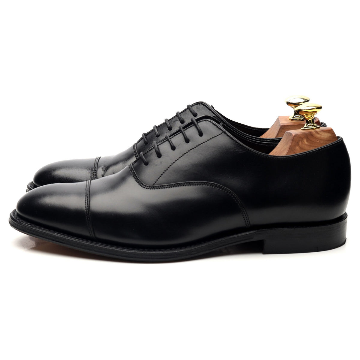 &#39;Knightsbridge&#39; Black Leather Oxford UK 7.5 F