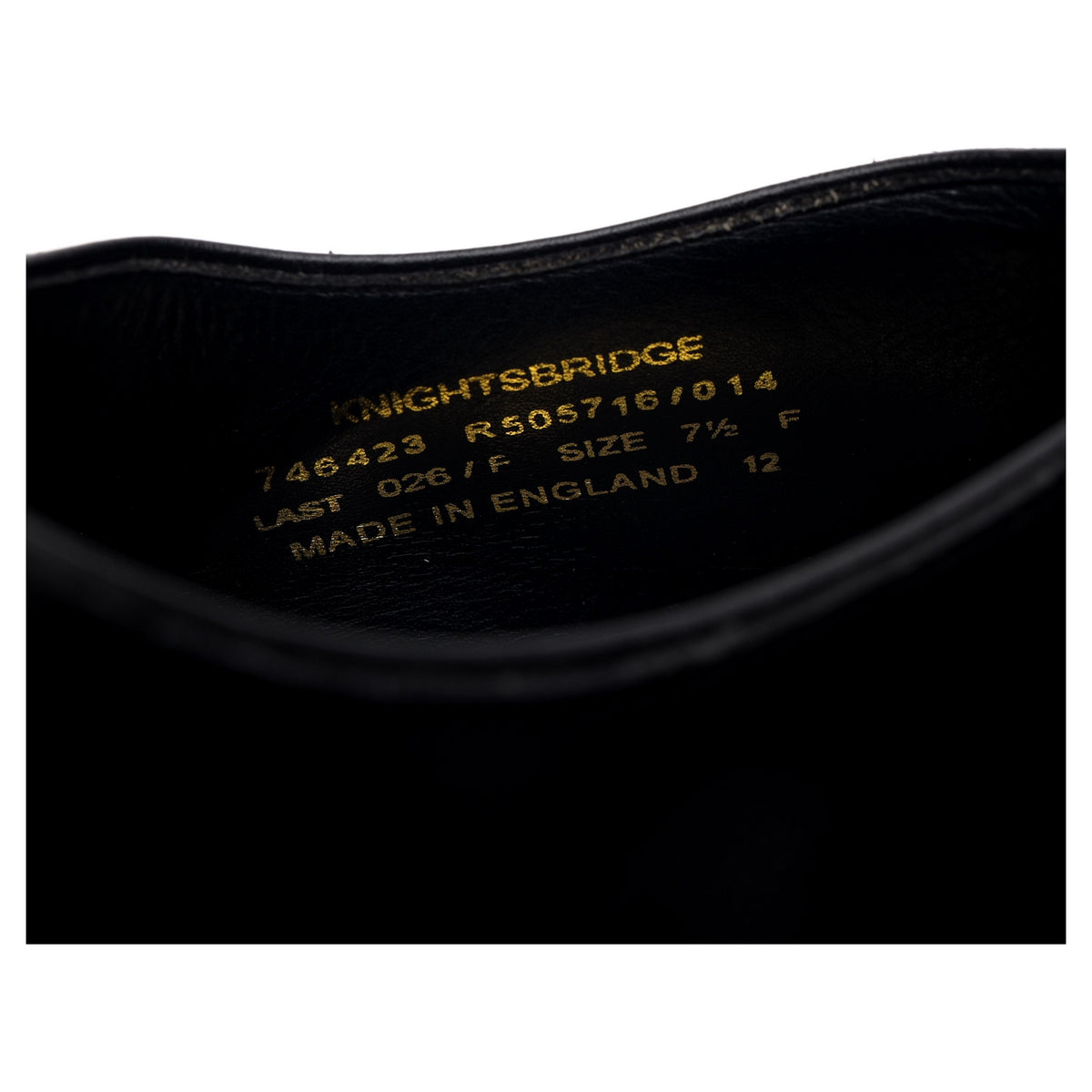 &#39;Knightsbridge&#39; Black Leather Oxford UK 7.5 F