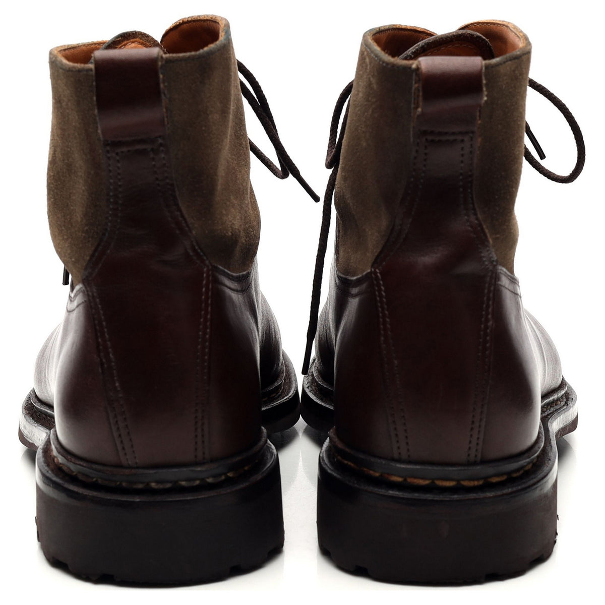 &#39;Ginkgo&#39; Dark Brown Leather Split Toe Boots UK 6.5