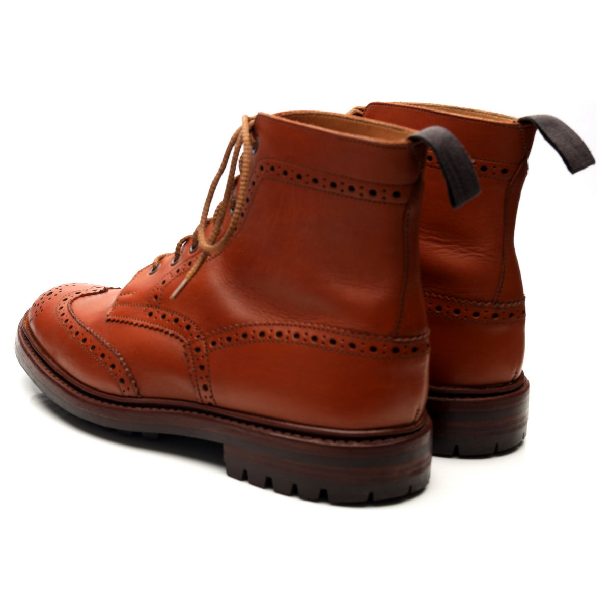 Malton' Tan Brown Leather Boots UK Abbot's Shoes