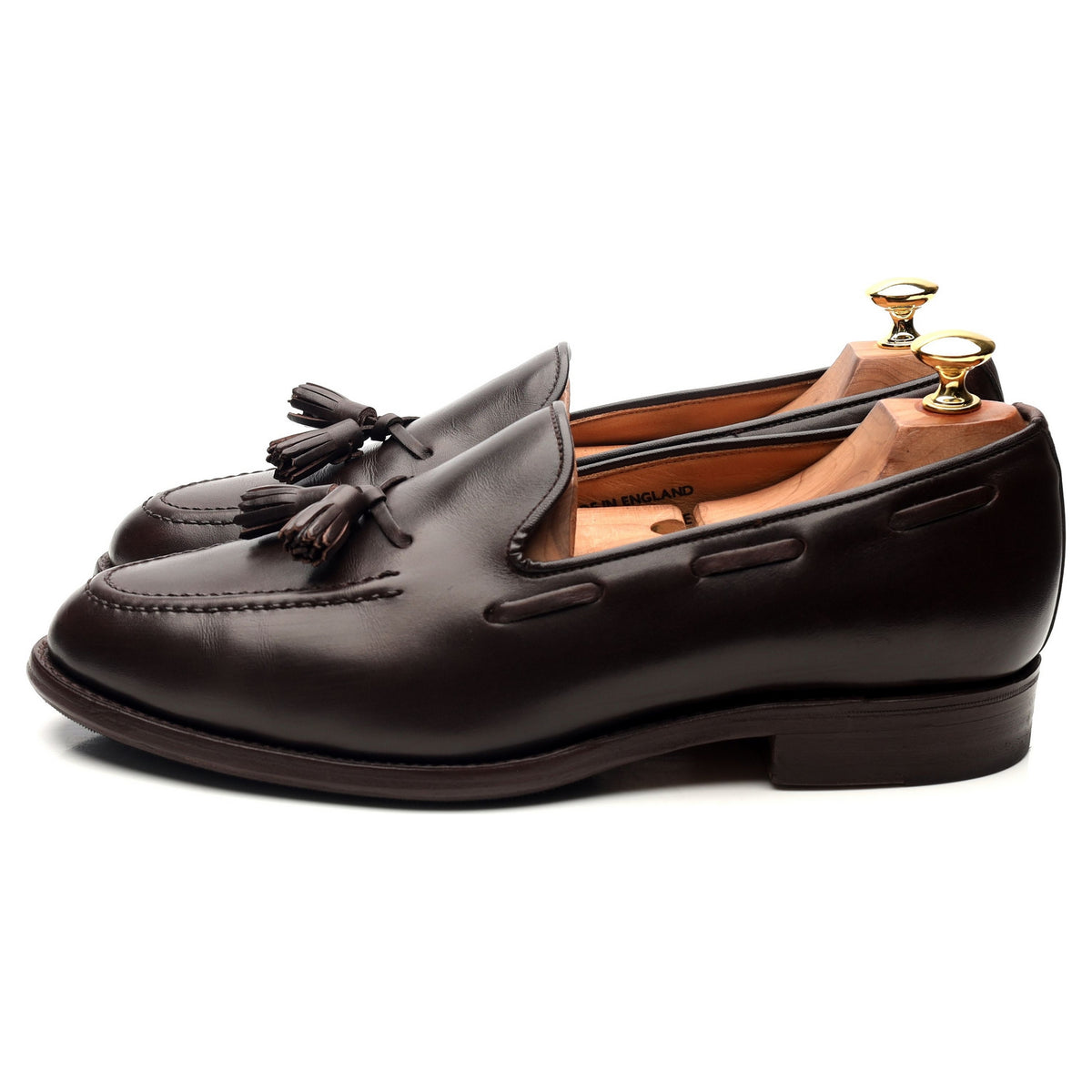 Shipton &amp; Heneage &#39;Finchley&#39; Dark Brown Leather Tassel Loafers UK 9 F