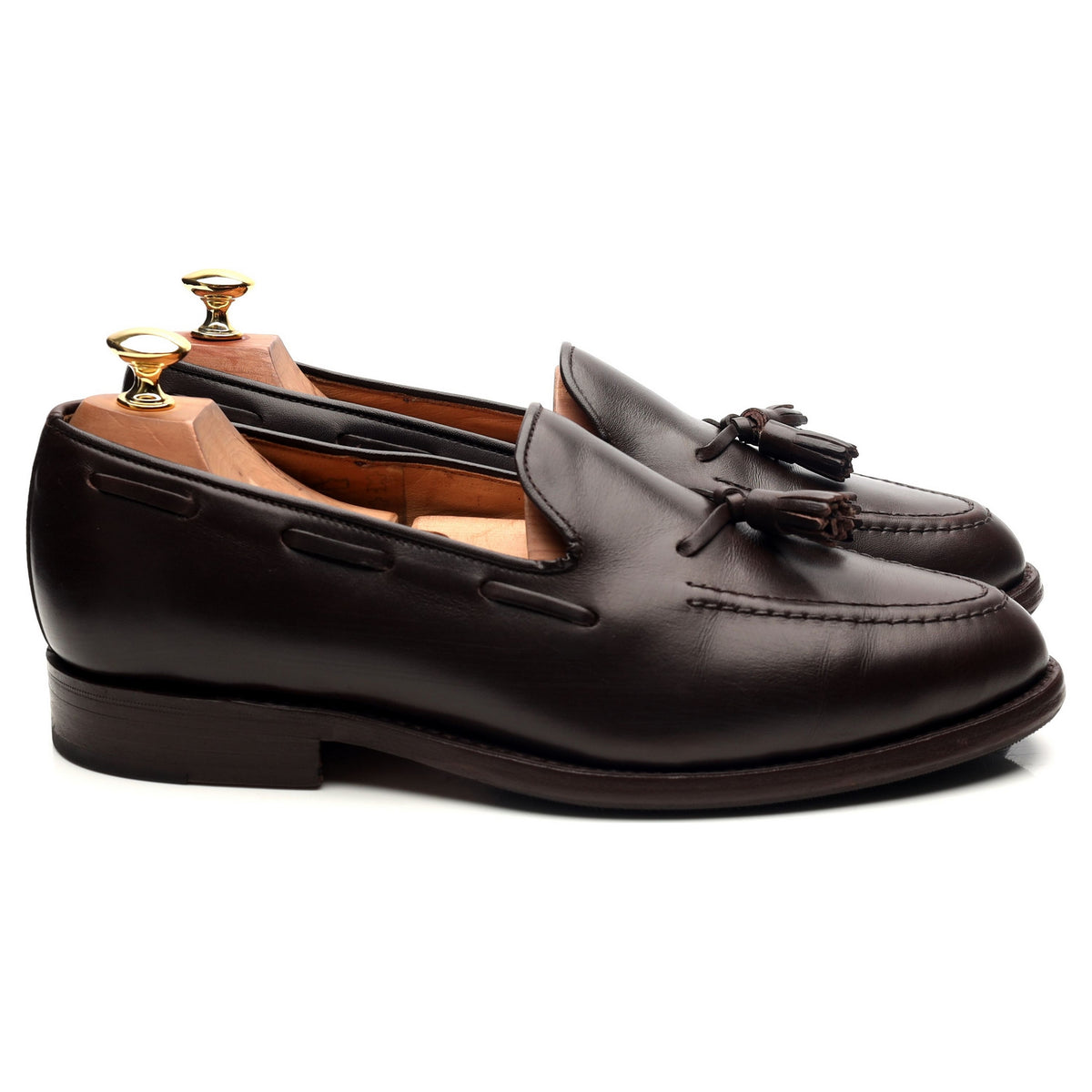 Shipton &amp; Heneage &#39;Finchley&#39; Dark Brown Leather Tassel Loafers UK 9 F