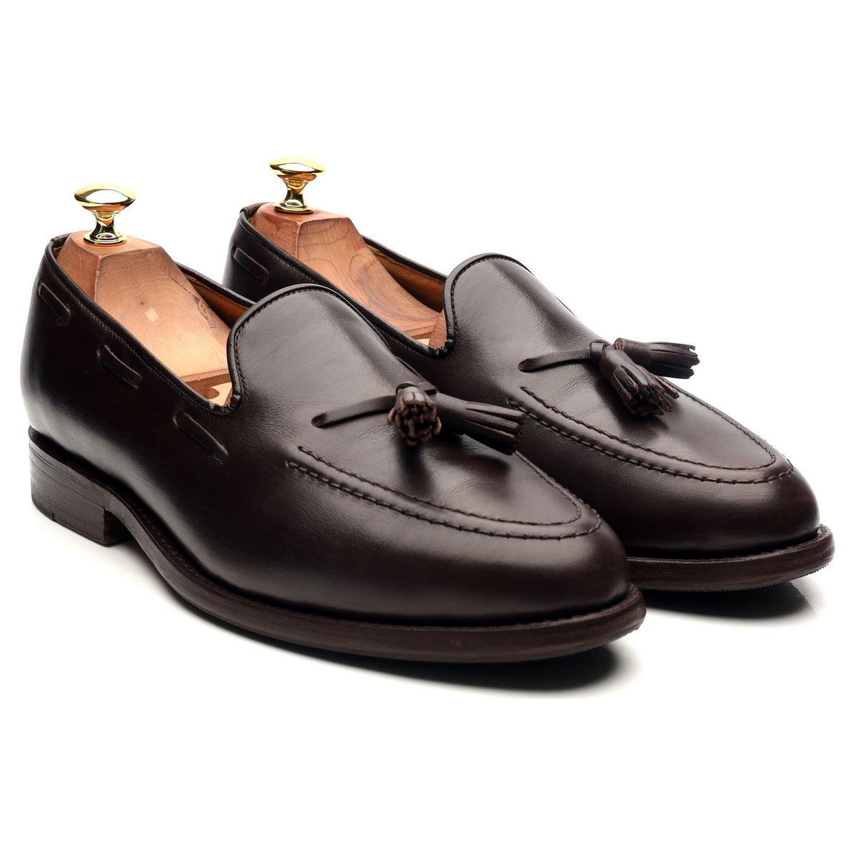 Shipton &amp; Heneage &#39;Finchley&#39; Dark Brown Leather Tassel Loafers UK 9 F