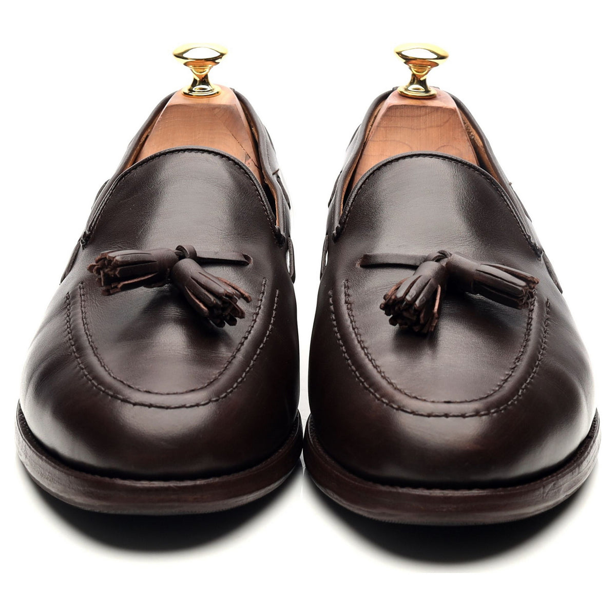 Shipton &amp; Heneage &#39;Finchley&#39; Dark Brown Leather Tassel Loafers UK 9 F