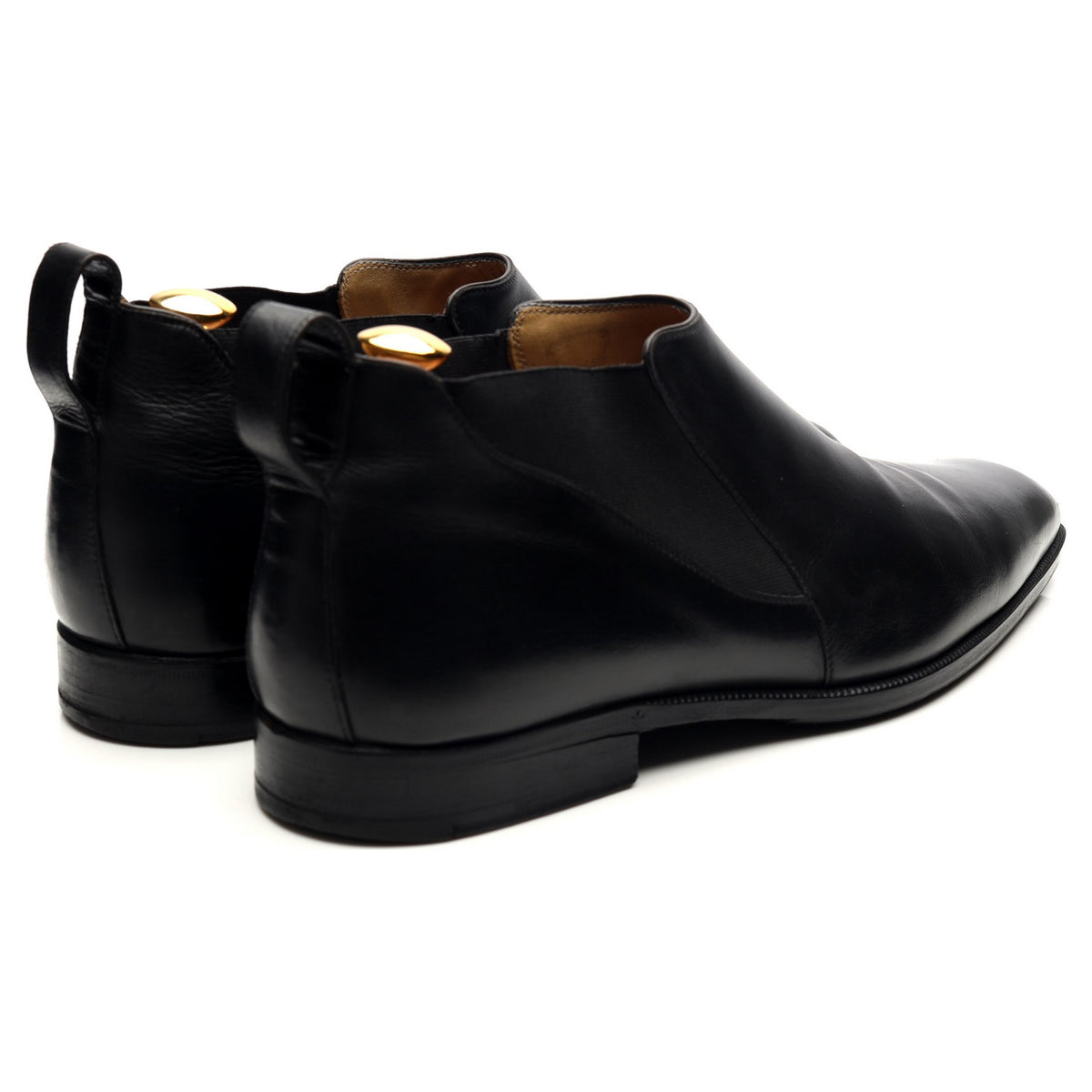 Black Leather Low Chelsea Boots UK 9.5