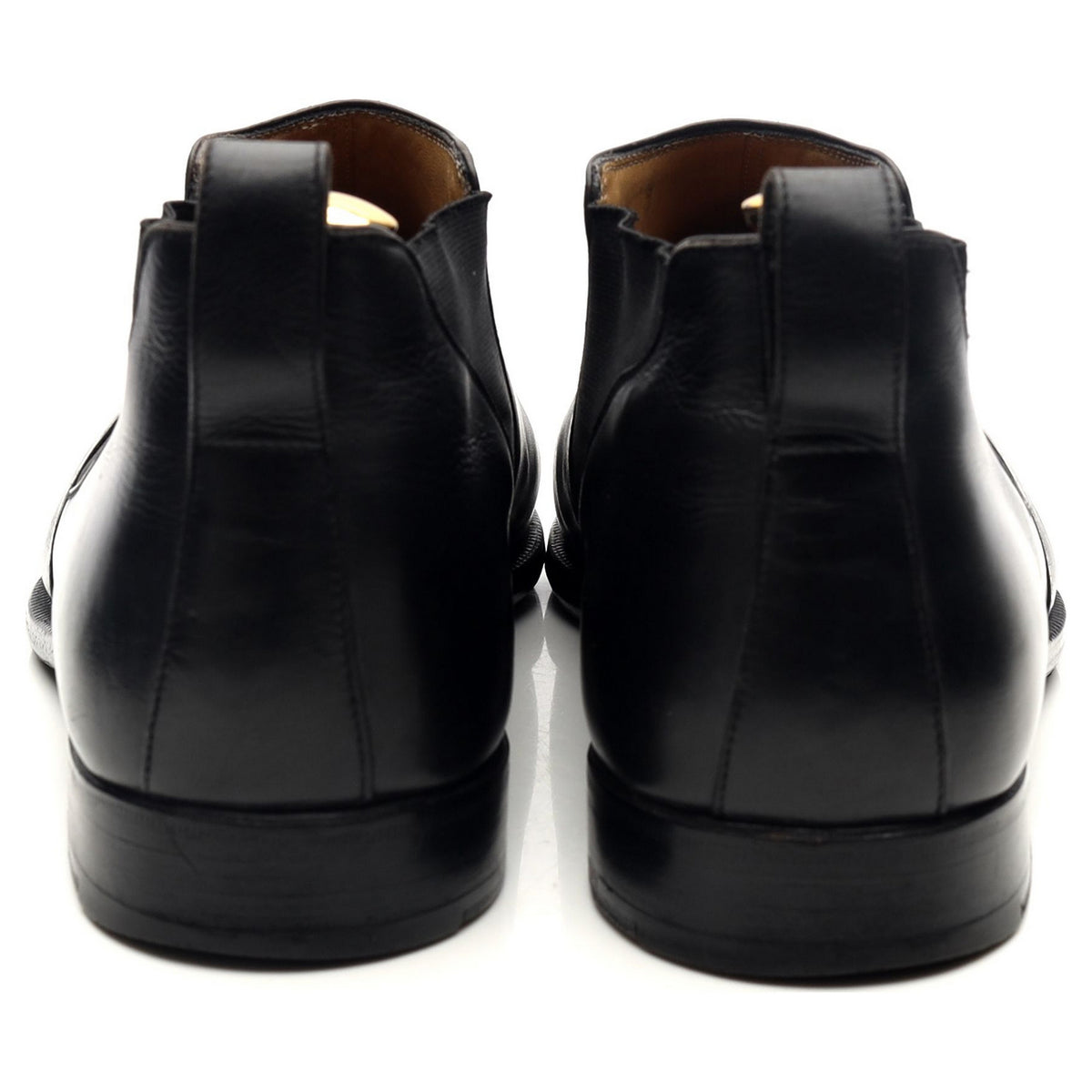 Black Leather Low Chelsea Boots UK 9.5
