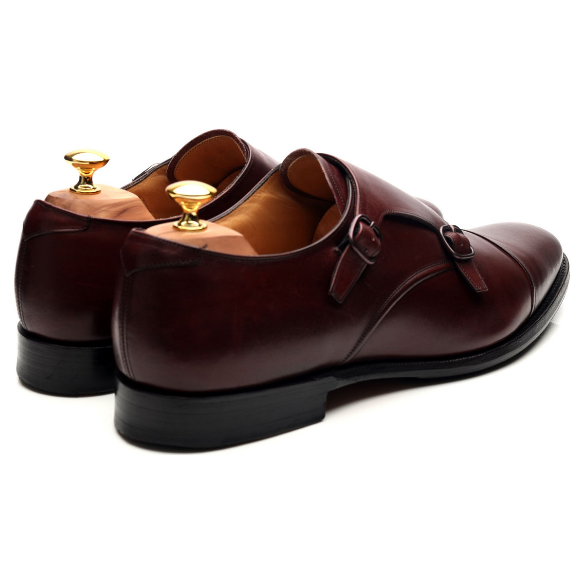 &#39;Ledstone&#39; Burgundy Leather Double Monk Strap UK 11 F