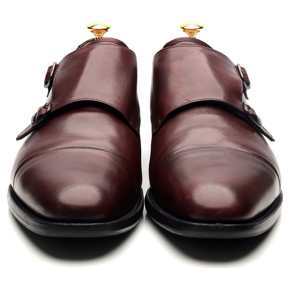 &#39;Ledstone&#39; Burgundy Leather Double Monk Strap UK 11 F