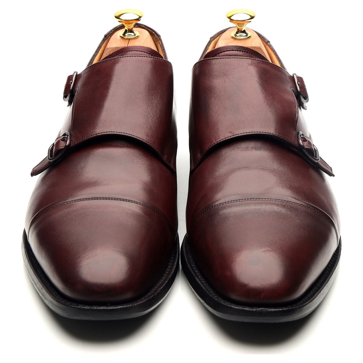 &#39;Ledstone&#39; Burgundy Leather Double Monk Strap UK 11 F