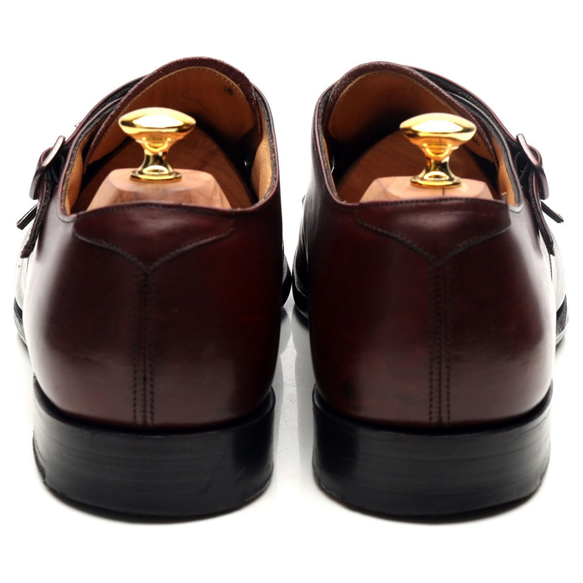 &#39;Ledstone&#39; Burgundy Leather Double Monk Strap UK 11 F