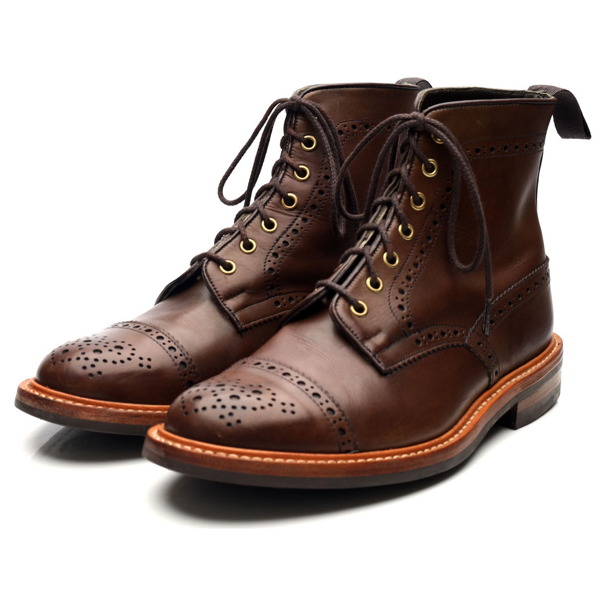 &#39;Eaton&#39; Brown Leather Boots UK 9