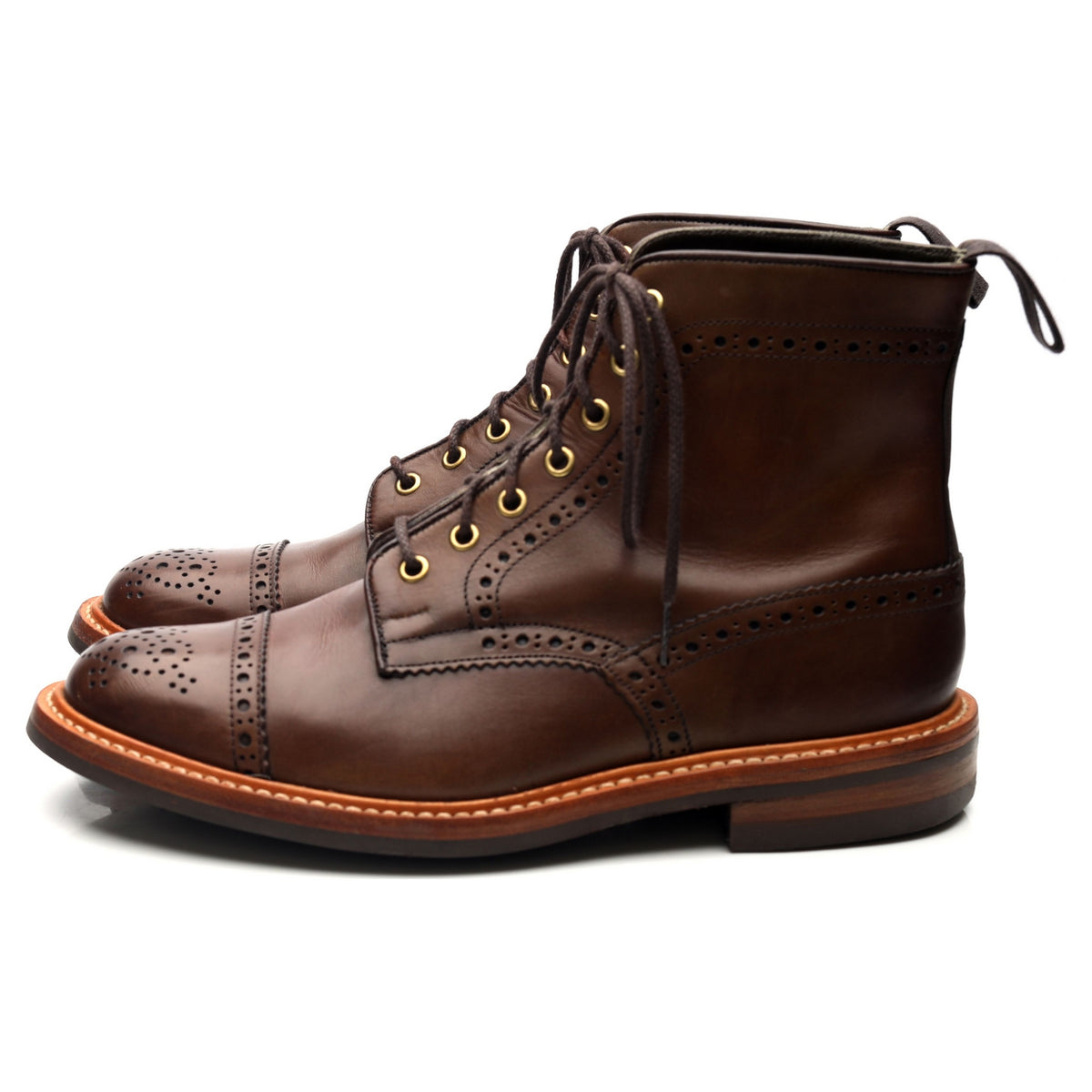 &#39;Eaton&#39; Brown Leather Boots UK 9