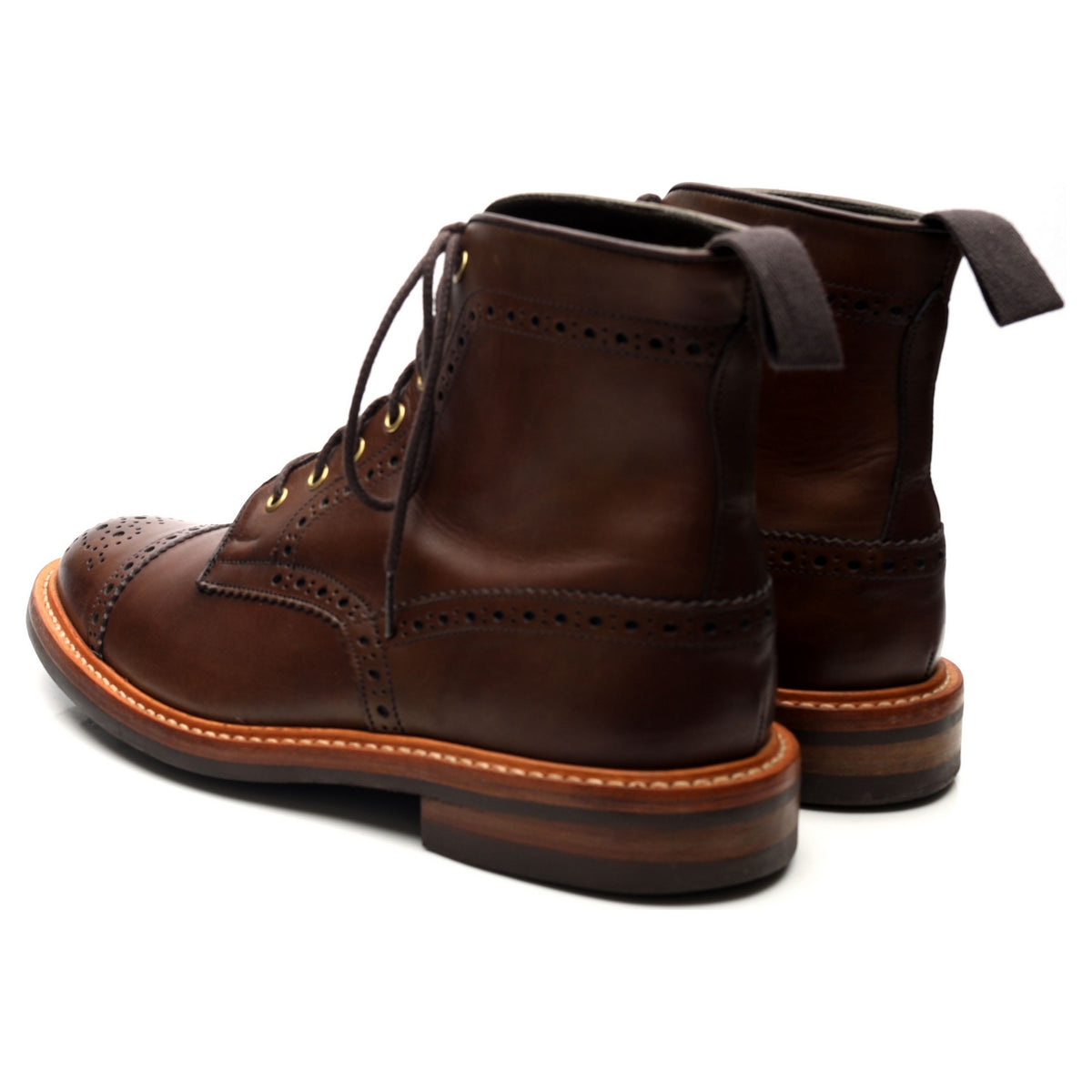 &#39;Eaton&#39; Brown Leather Boots UK 9