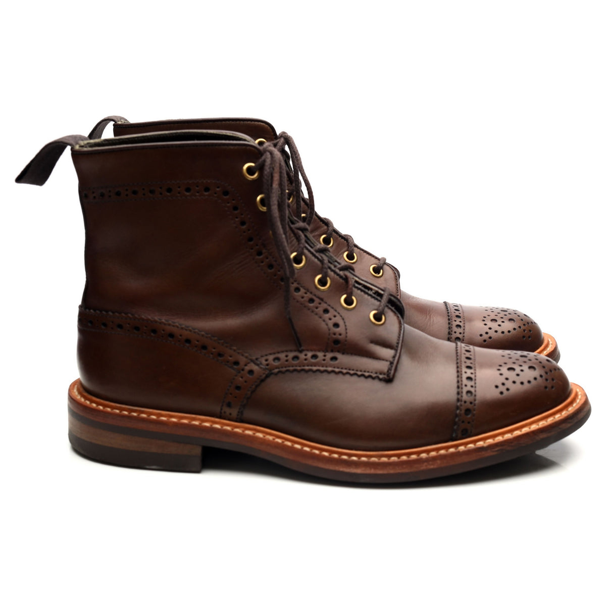 &#39;Eaton&#39; Brown Leather Boots UK 9