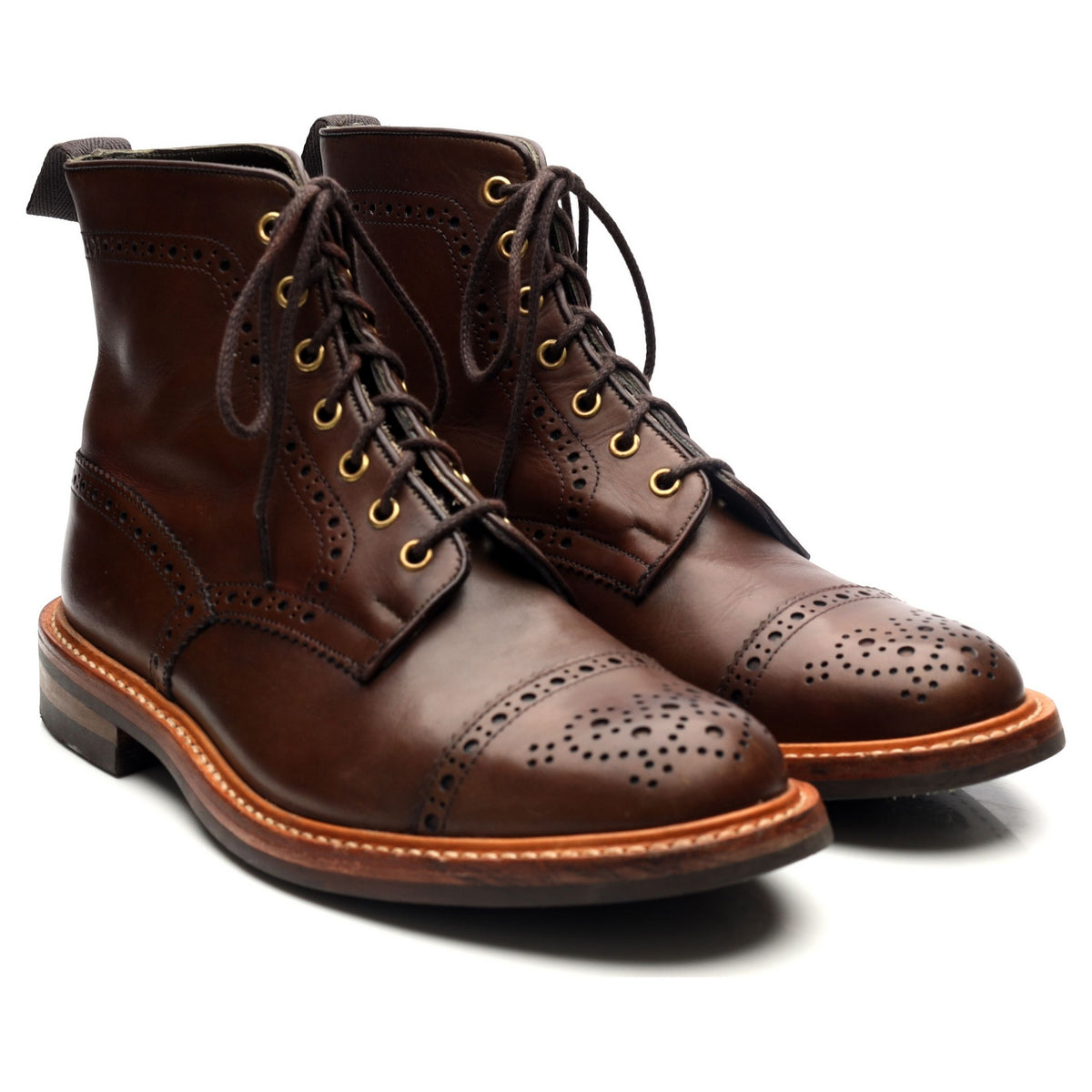 &#39;Eaton&#39; Brown Leather Boots UK 9