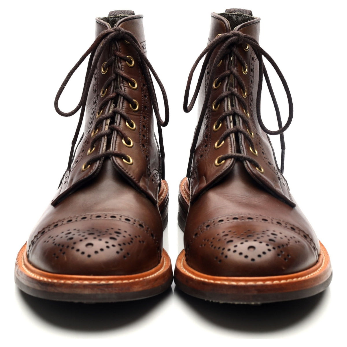 &#39;Eaton&#39; Brown Leather Boots UK 9