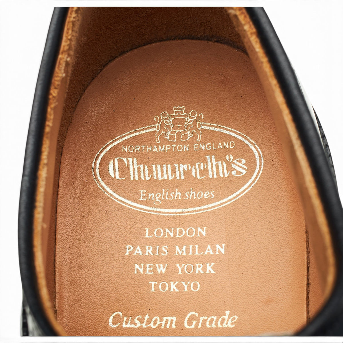 'Grafton' Black Leather Derby Brogues UK 9 G