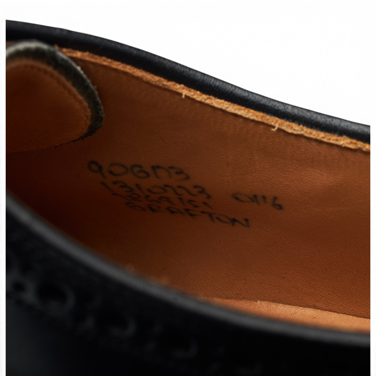 'Grafton' Black Leather Derby Brogues UK 9 G