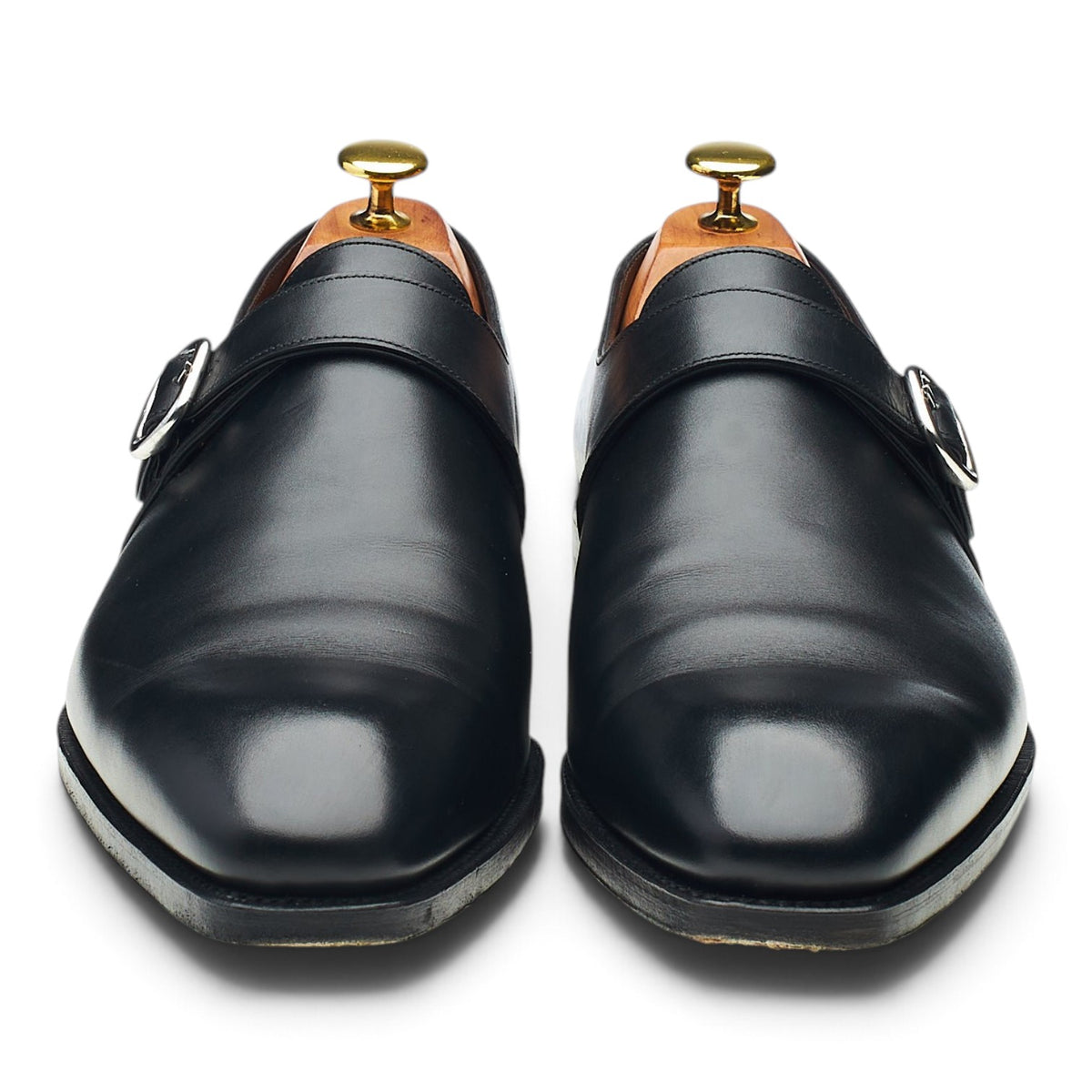 '80156' Black Leather Monk Strap UK 8.5 EE