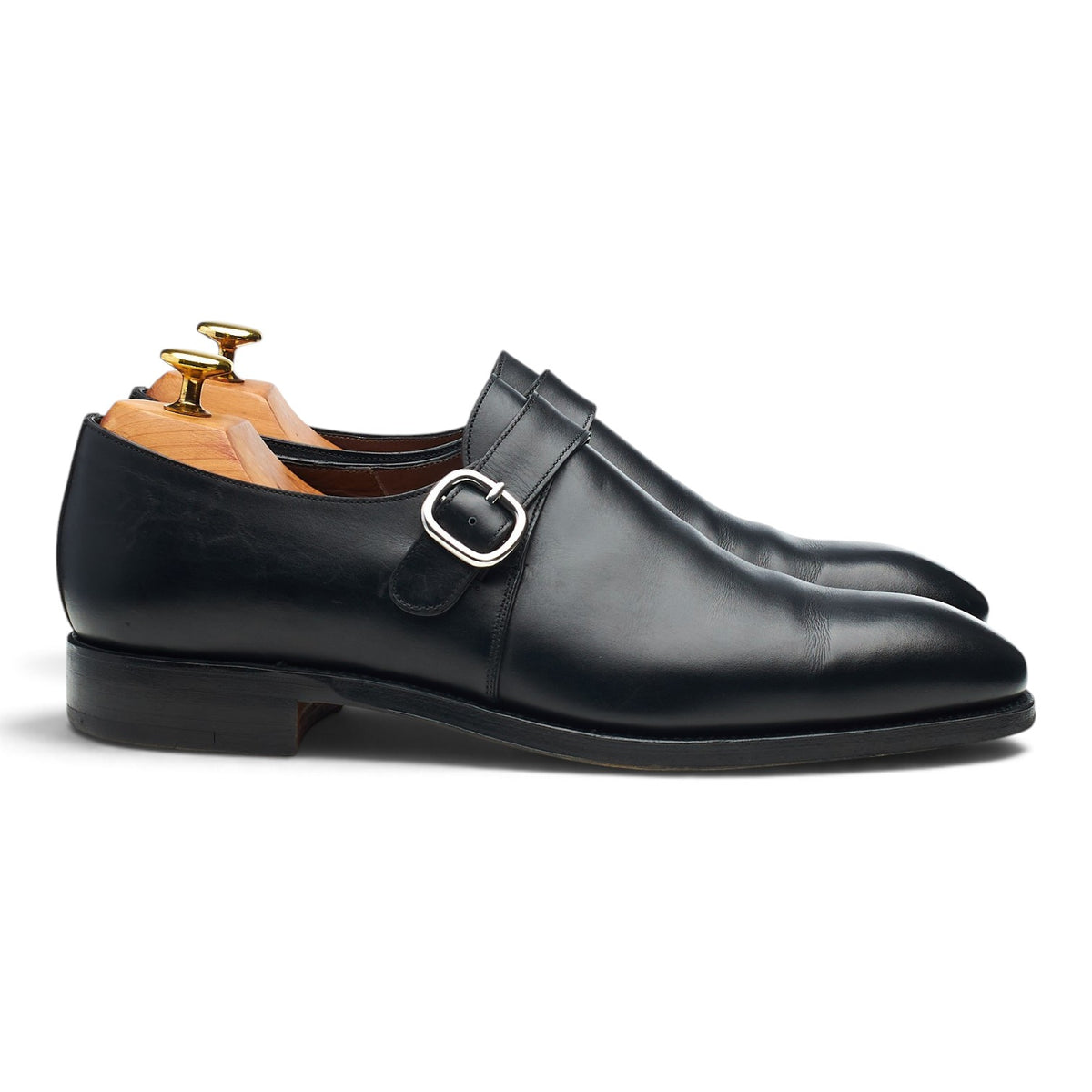 '80156' Black Leather Monk Strap UK 8.5 EE