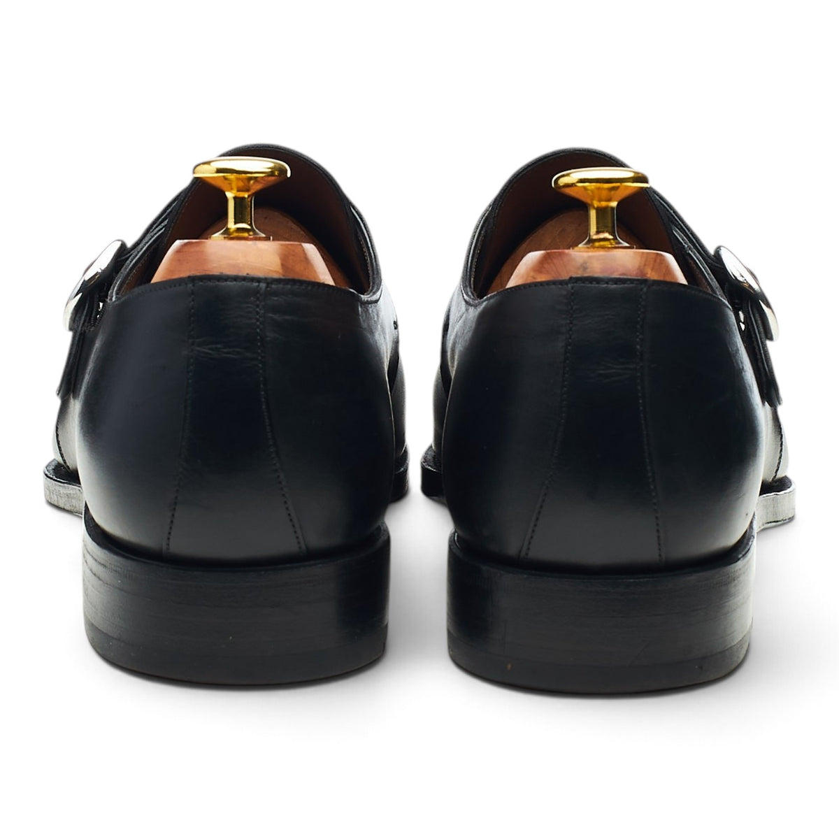 '80156' Black Leather Monk Strap UK 8.5 EE