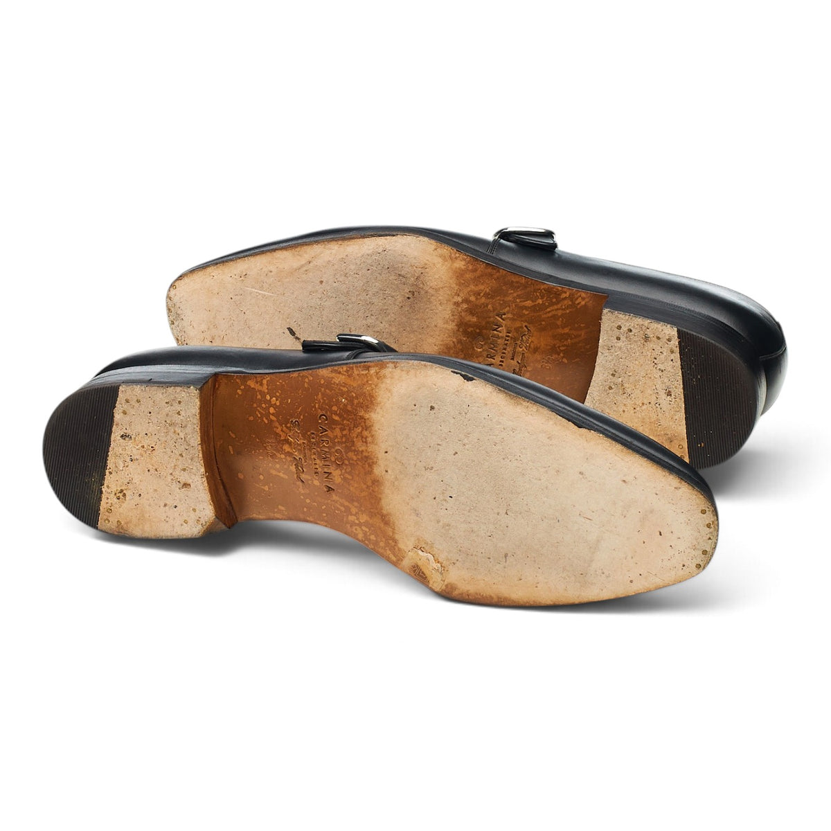 '80156' Black Leather Monk Strap UK 8.5 EE