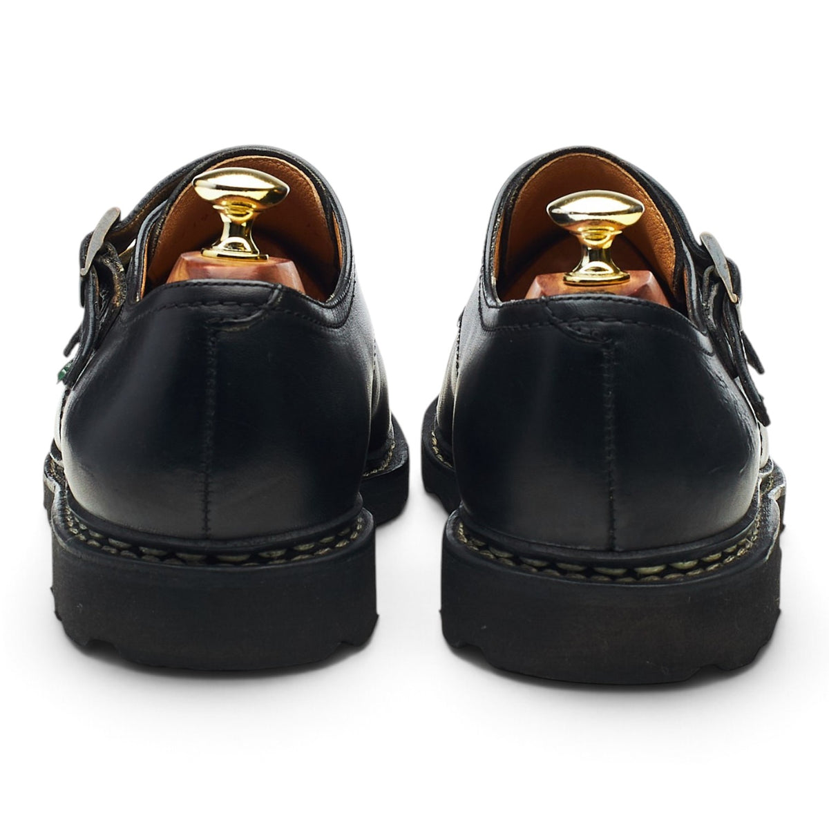 'William' Black Leather Double Monk Strap UK 7.5