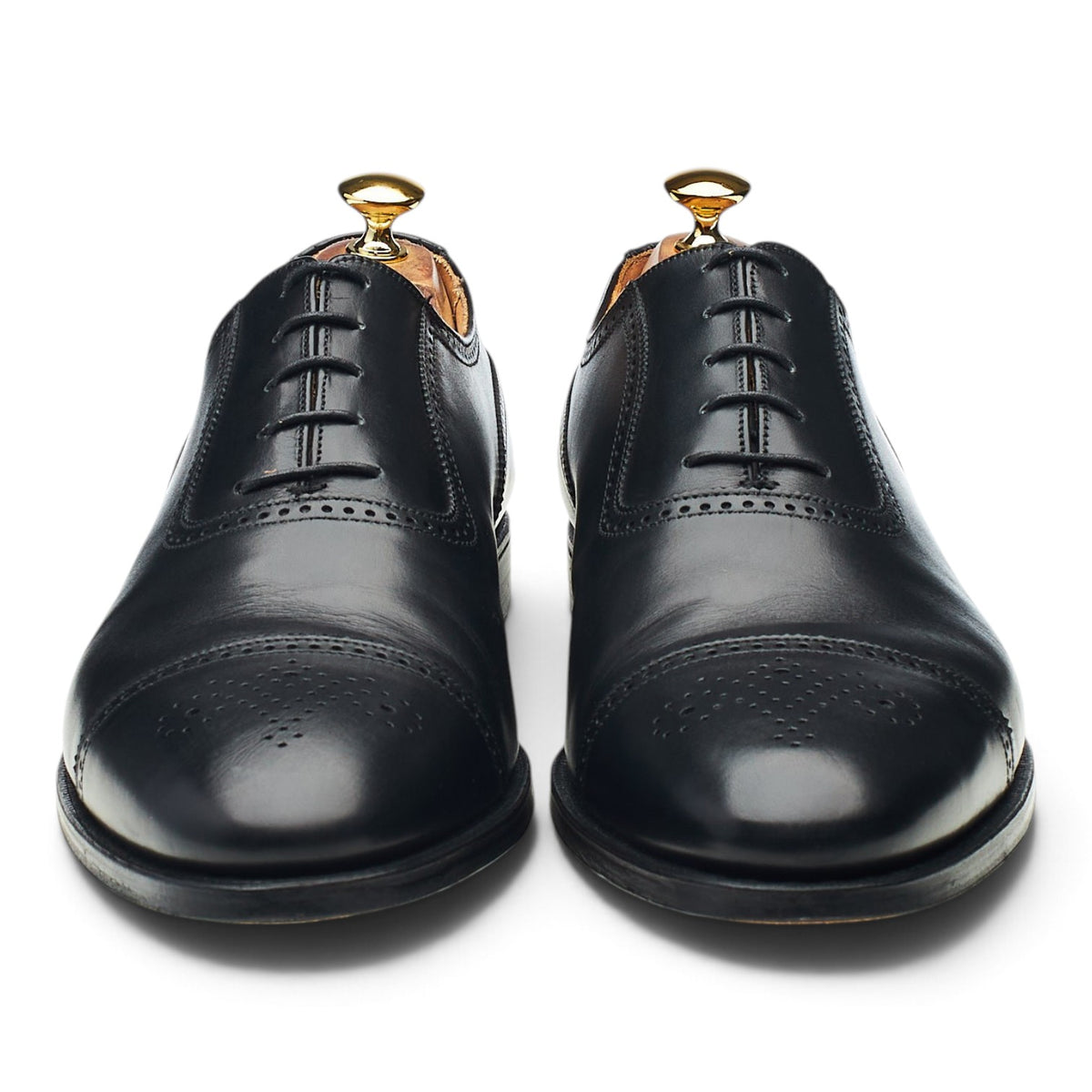 Peal & Co Black Leather Oxford Brogues UK 11 US 12 D