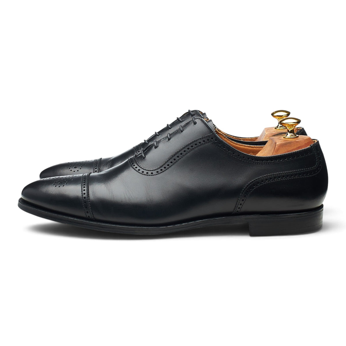 Peal & Co Black Leather Oxford Brogues UK 11 US 12 D