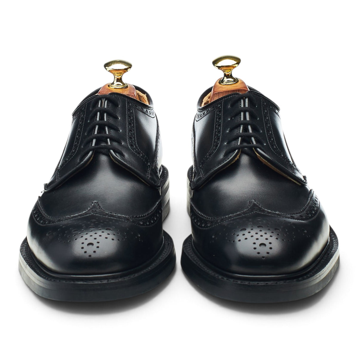 'Grafton' Black Leather Derby Brogues UK 7.5 F