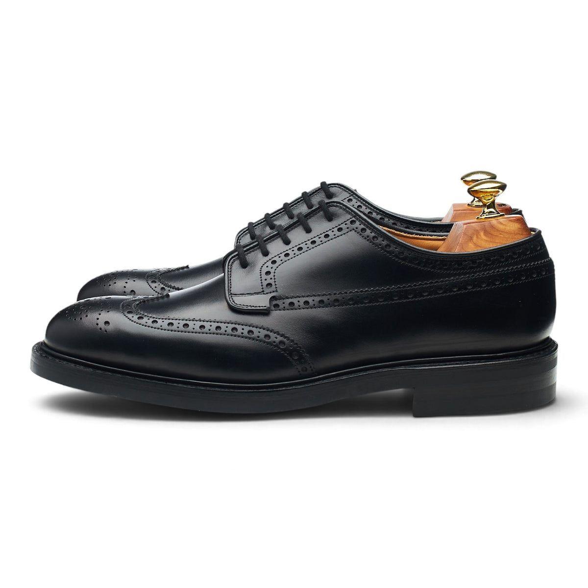 'Grafton' Black Leather Derby Brogues UK 7.5 F