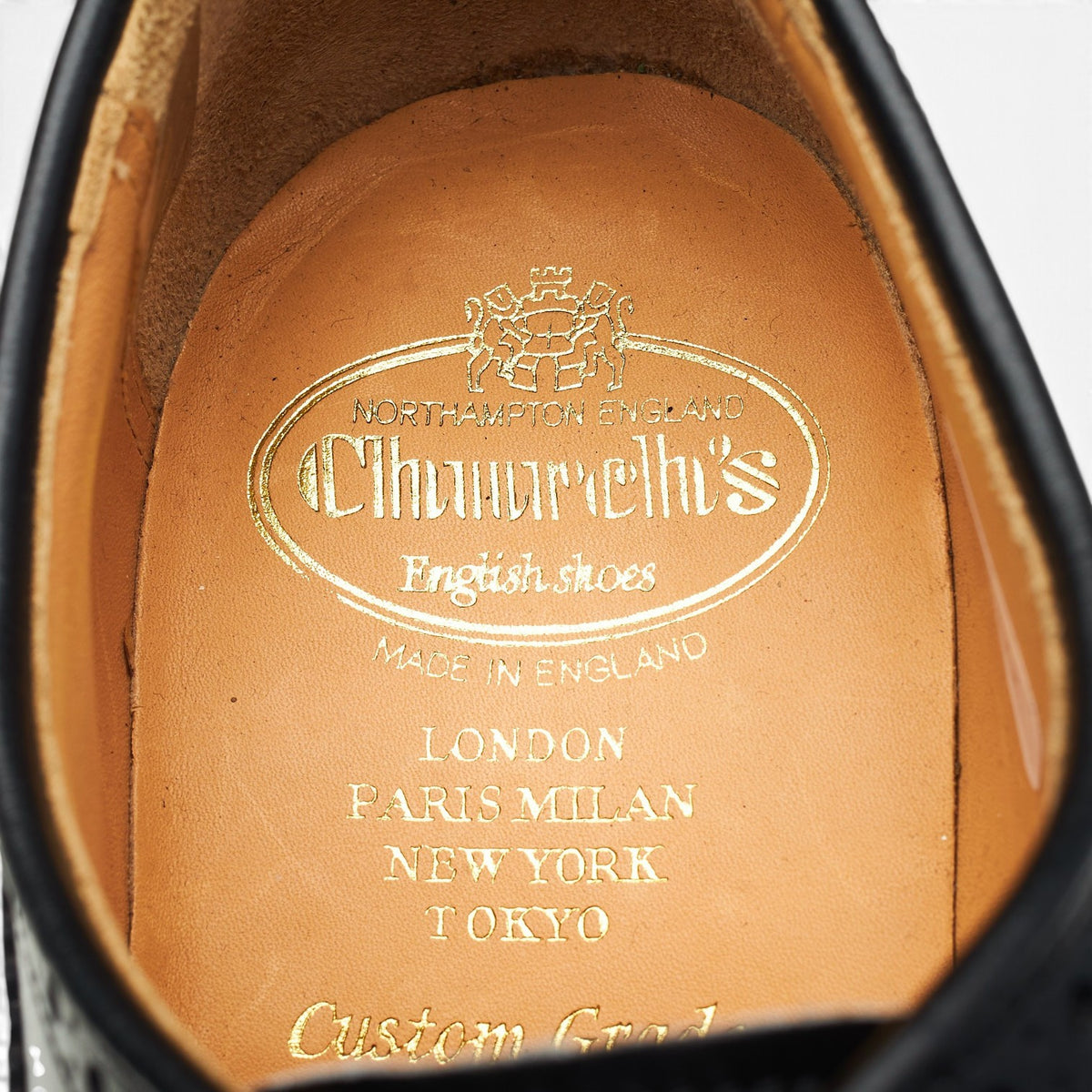'Grafton' Black Leather Derby Brogues UK 7.5 F