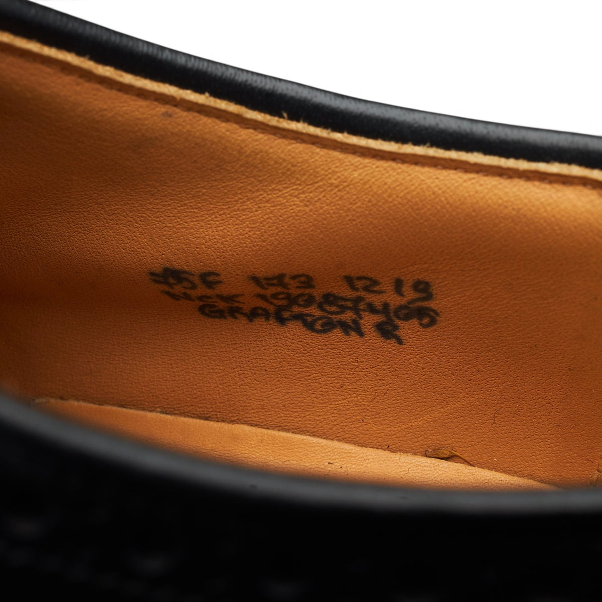 'Grafton' Black Leather Derby Brogues UK 7.5 F