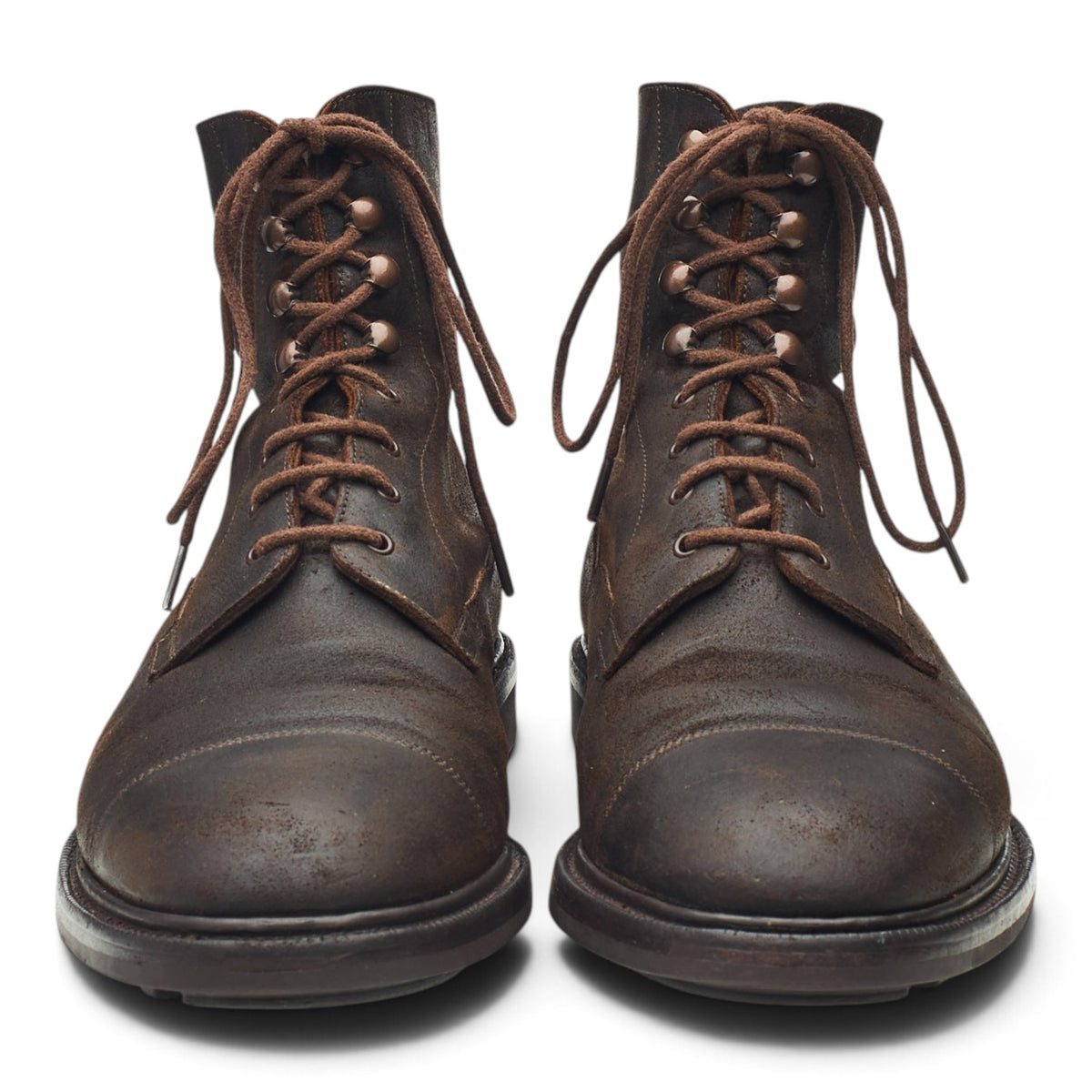 'Galway' Dark Brown Waxed Suede Boots UK 9 E
