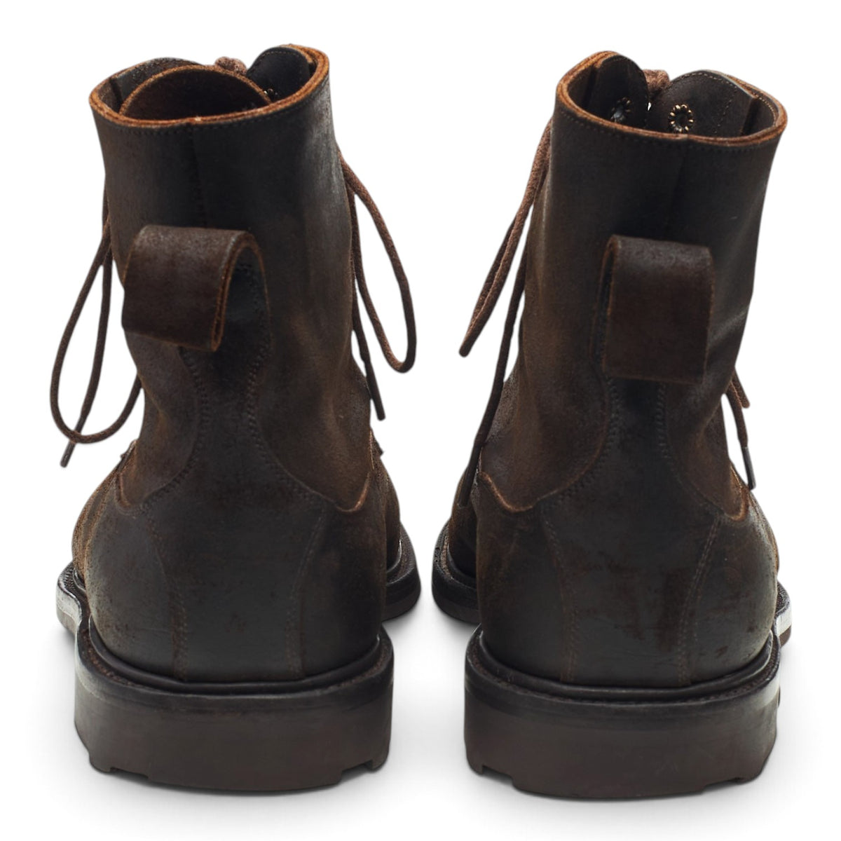 'Galway' Dark Brown Waxed Suede Boots UK 9 E