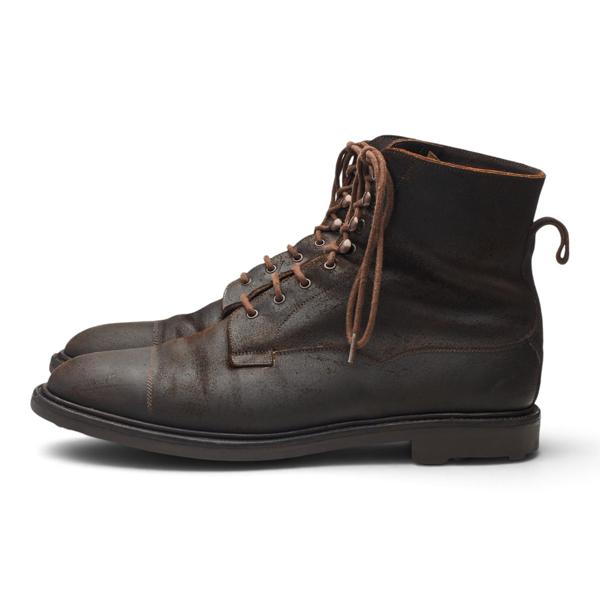 'Galway' Dark Brown Waxed Suede Boots UK 9 E