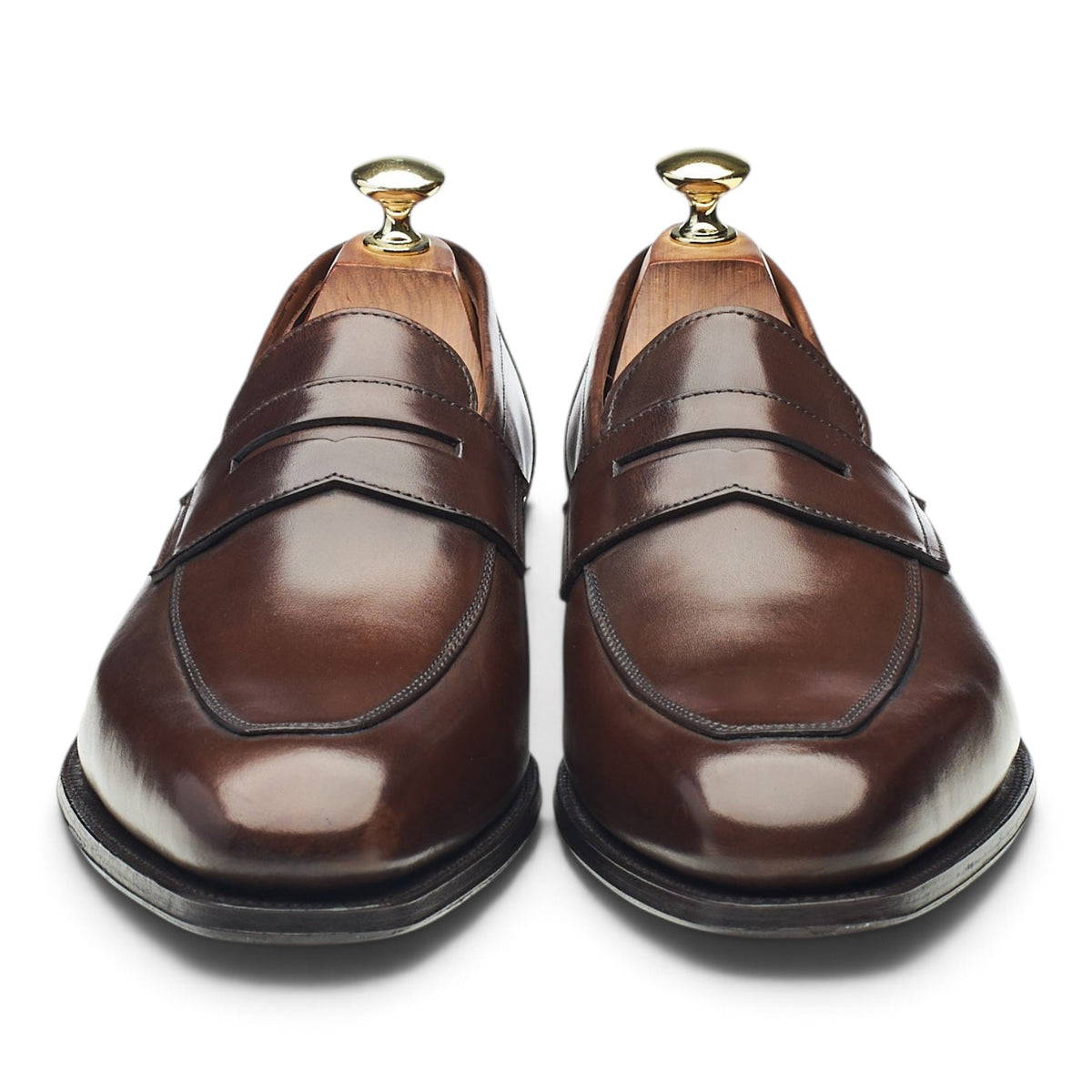 'Newport' Dark Brown Leather Loafers UK 7.5 E