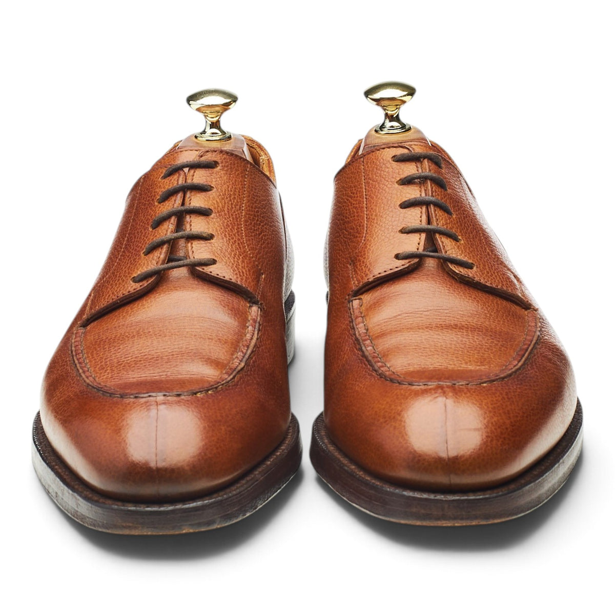 'Cornhill' Tan Brown Grain Leather Split Toe Derby UK 8.5 D