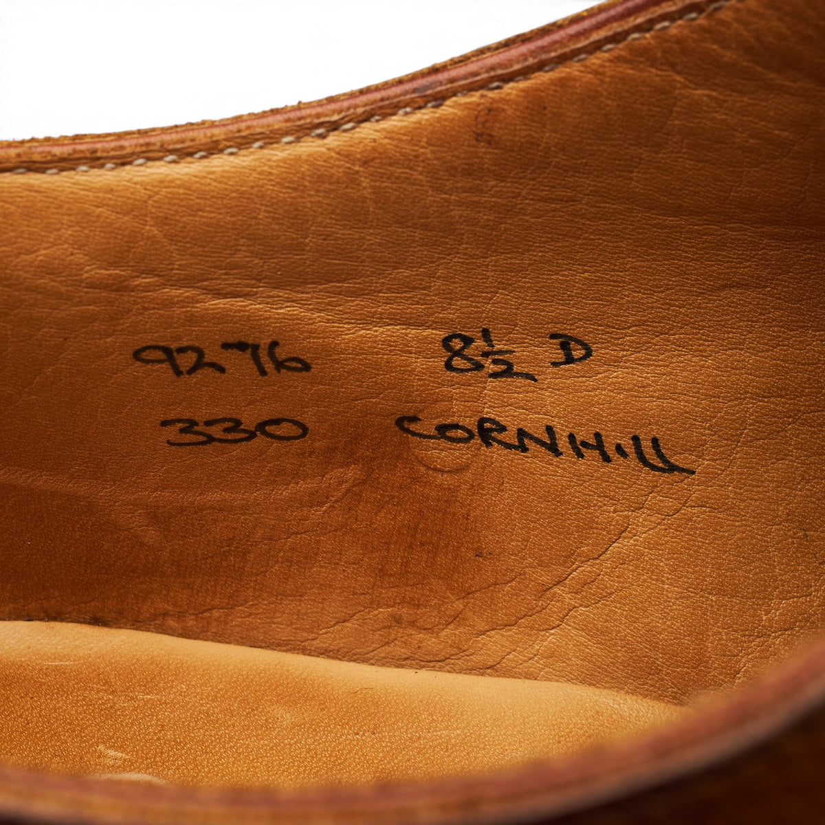 'Cornhill' Tan Brown Grain Leather Split Toe Derby UK 8.5 D