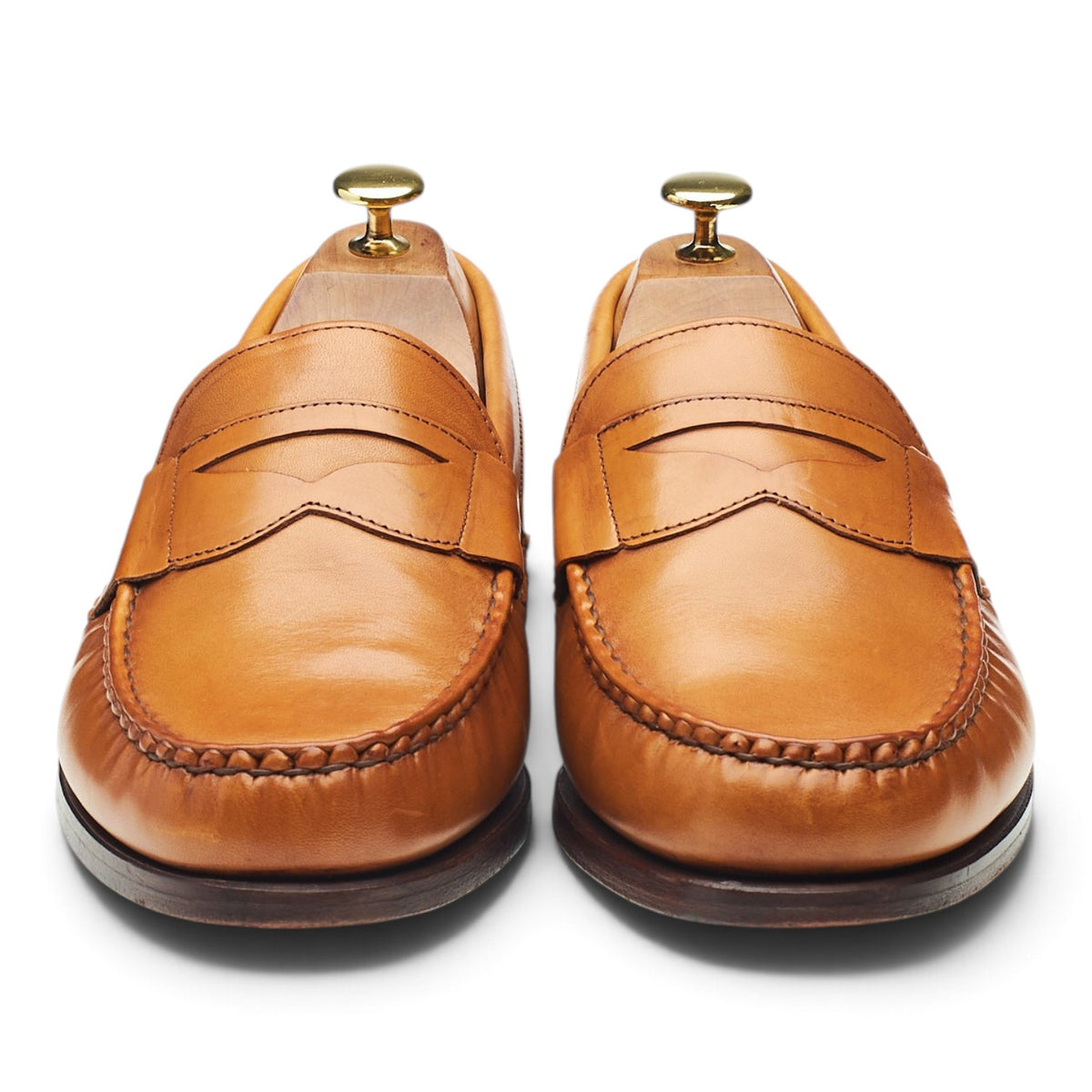 'Cavanaugh' Tan Brown Leather Loafers UK 9 US 9.5 EEE