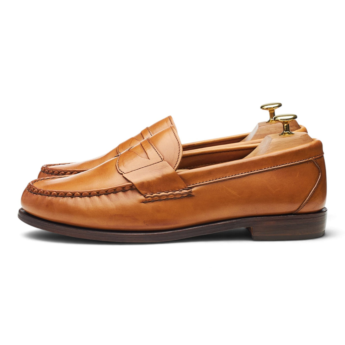 'Cavanaugh' Tan Brown Leather Loafers UK 9 US 9.5 EEE