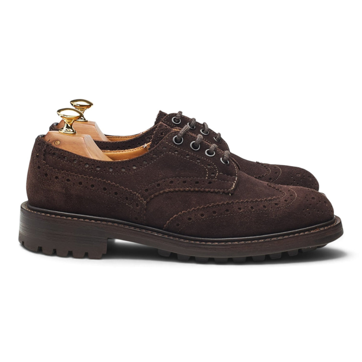'Bourton' Dark Brown Suede Derby Brogues UK 6