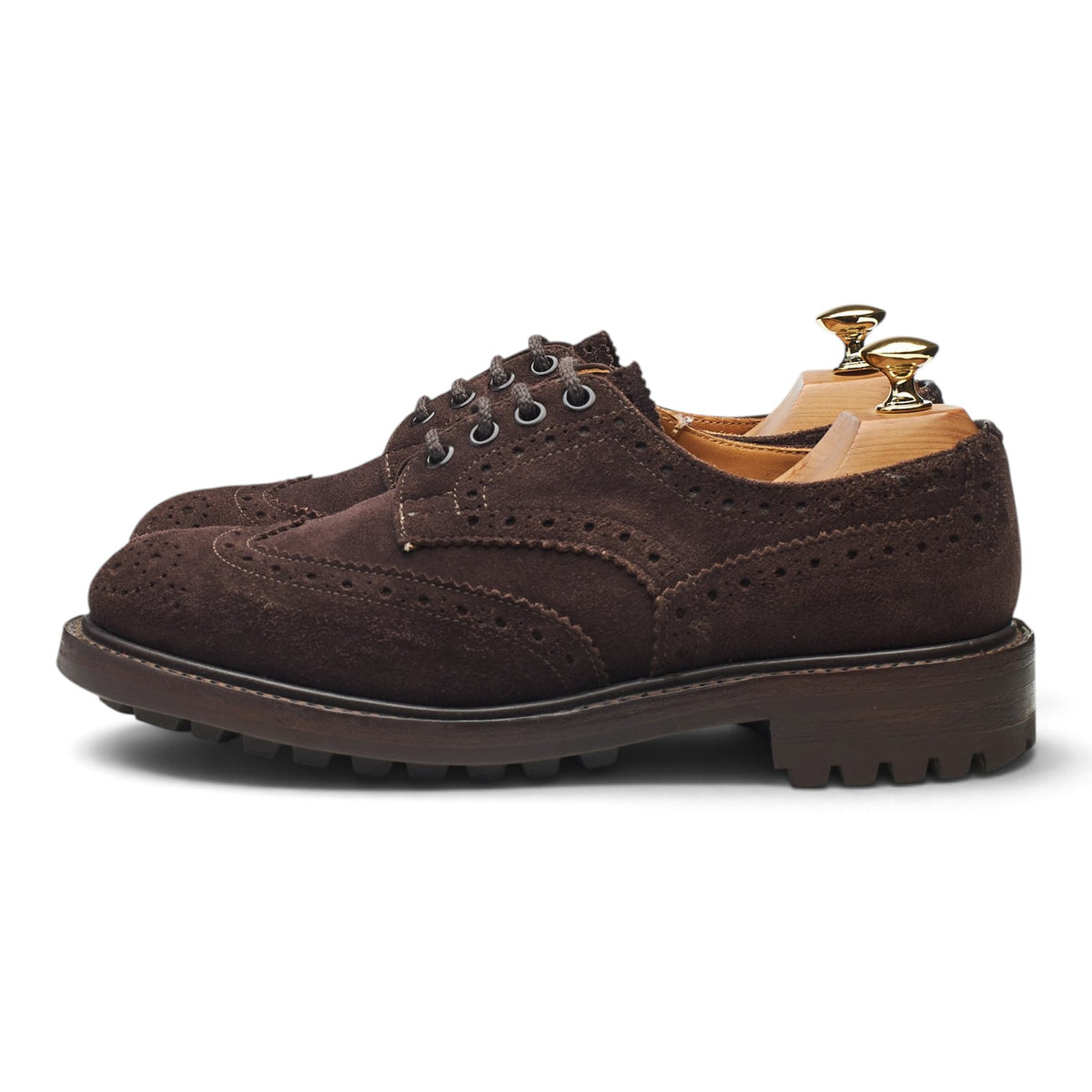 'Bourton' Dark Brown Suede Derby Brogues UK 6