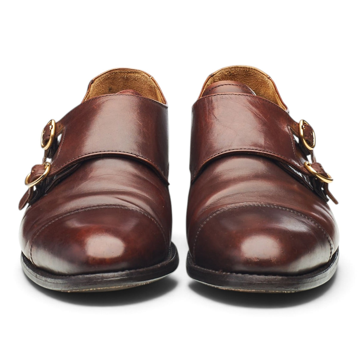 Women's 'Liverpool' Brown Leather Double Monk Strap UK 6.5 EU 39.5