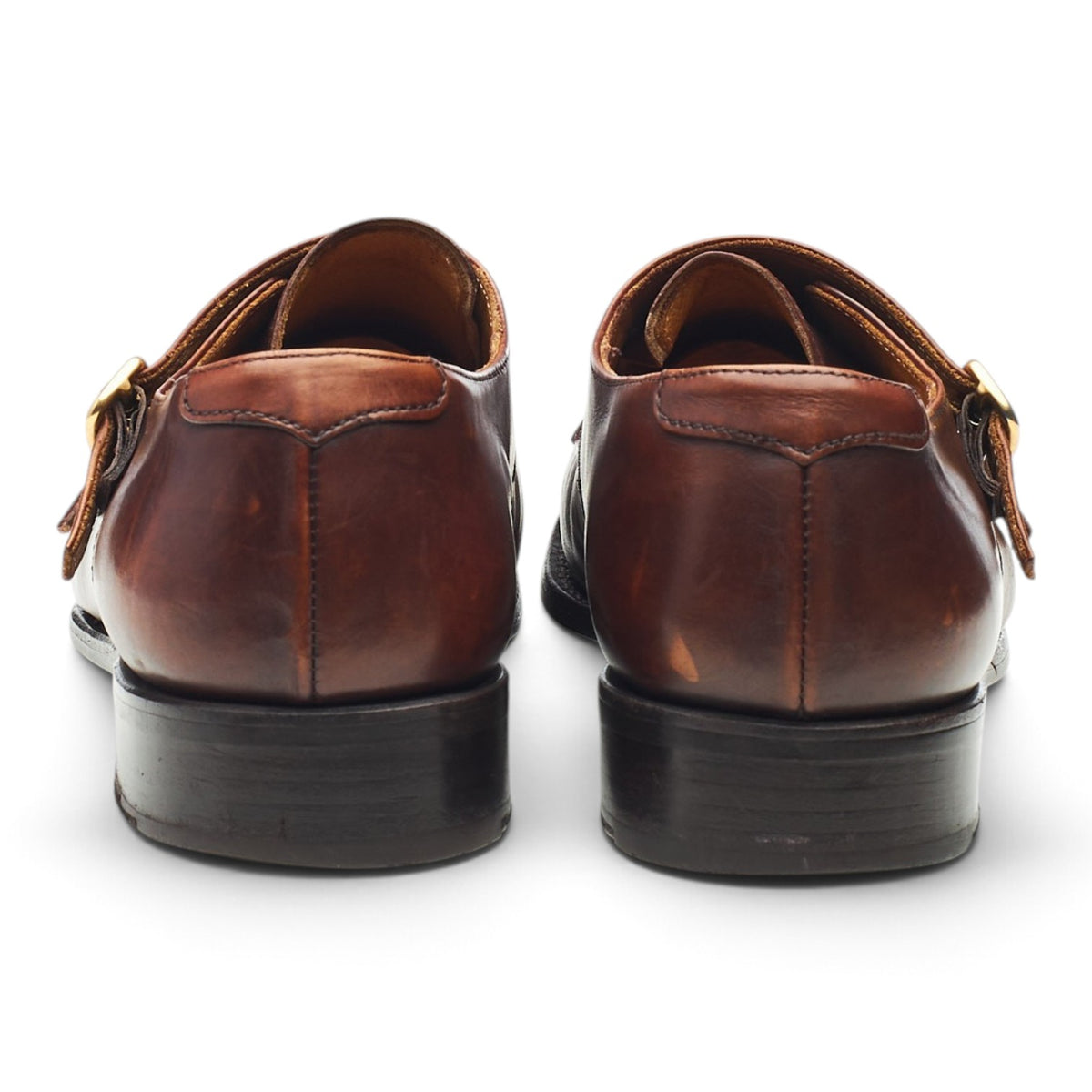 Women's 'Liverpool' Brown Leather Double Monk Strap UK 6.5 EU 39.5