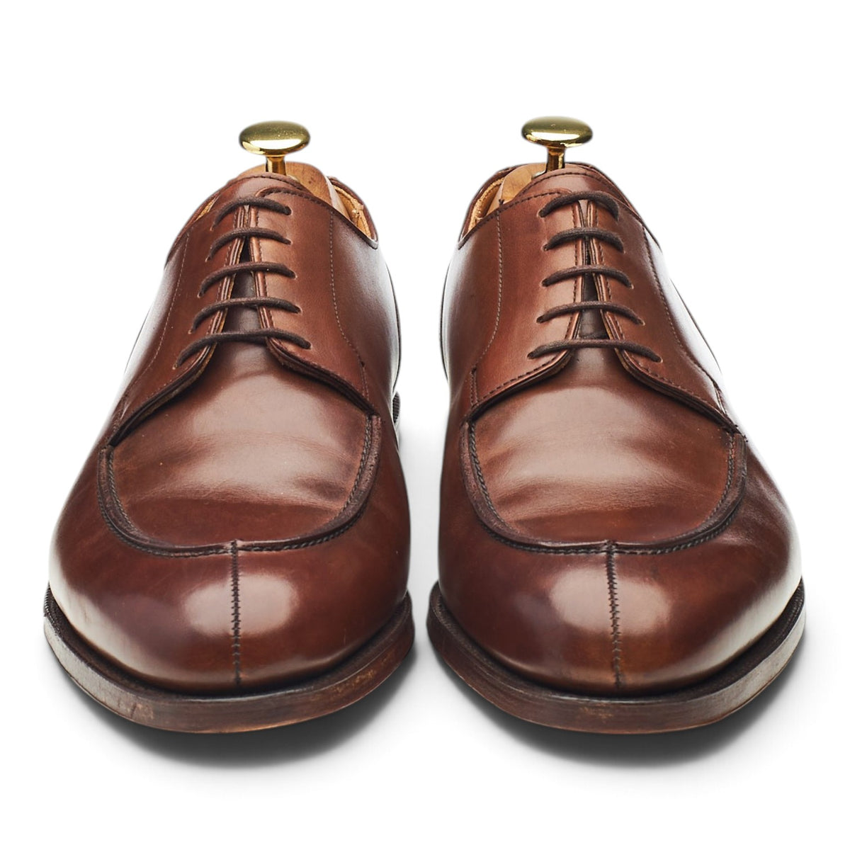 Peal & Co Brown Leather Split Toe Derby UK 8.5 US 9.5 D