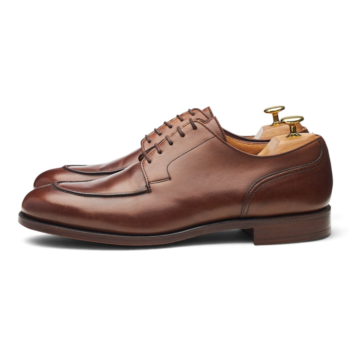 Peal & Co Brown Leather Split Toe Derby UK 8.5 US 9.5 D
